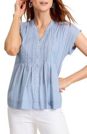 Tommy Bahama Voile Voyage Button-Up Top in Port Side Blue at Nordstrom, Size X-Small