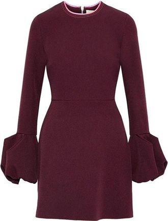 Roksanda Ilincic Burgundy Bell-Cuff Mini Dress Size XS