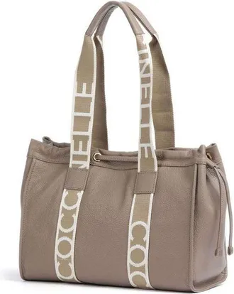Coccinelle Womens Tote Bag Warm Taupe Cow Leather - Tote-Bags