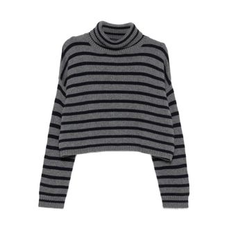 Lisa Yang Trui met opstaande kraag - Dames - Cashmere truien - Grijs - XS - Kasjmier - Truien & Vesten