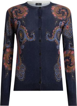 Etro Zijden en Kasjmier Paisley Vest - Dames - Vesten - Veelkleurig - M - Kasjmier - Truien & Vesten