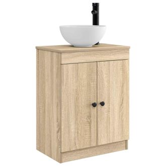 vidaXL Vanidad De Ba&ntilde;o Con Lavabo Roble Sonoma 54 X 35 X 83 Cm Vidaxl