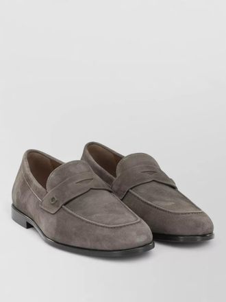 Ferragamo tiberio suede loafers round toe rubber sole