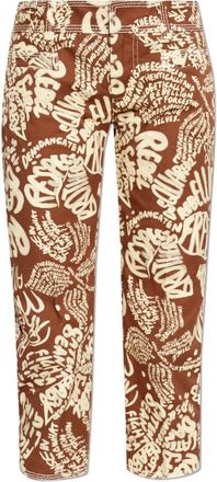 Dsquared2 Printed Jeans - Dames - Cropped Jeans - Bruin - M - Leer - Jeans