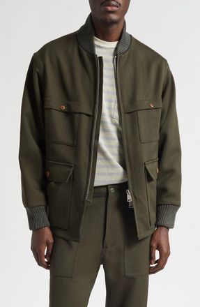 Beams Fielder Wool Jacket in Green at Nordstrom, Size Medium
