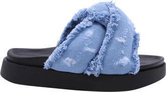 INUIKII Jupiter Slipper - Dames - Sandalen - Blauw - 36 EU - Leer - Schoenen