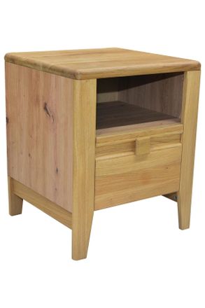 Linea Natura Nachtk&auml;stchen, Eiche Artisan, Wildeiche, Holz, Eiche,Wildeiche, massiv, 1 Schubladen, 45x54x42.7 cm, Holzm&ouml;bel, Holzbetten, Nachtk&auml;stchen Holz