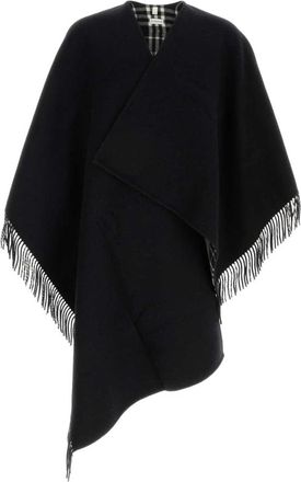 Burberry Wol Kaap - Dames - Ponchos - Zwart - ONE Size - Wol - Jassen