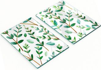 OEM Eleganti E Resistenti Taglieri Da Cucina In Vetro Con Motivo A Eucalipto, 2x40x52 Cm