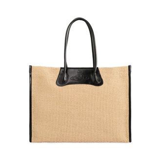 Vivienne Westwood Tote Bags, female, Beige, Size: ONE SIZE Troy Woven Tote Bag