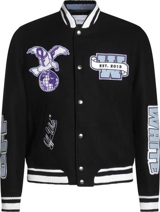 Off-white Bomber con applicazione - Nero
