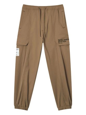 Fingercroxx elasticated cargo-pocket trousers - men - Polyester - L - Brown