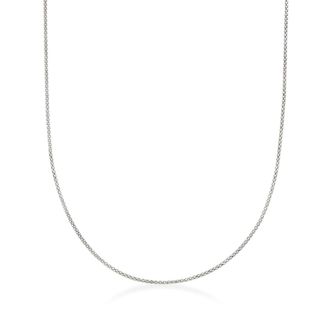 Ross-Simons 1mm 14kt White Gold Adjustable Popcorn-Chain Necklace