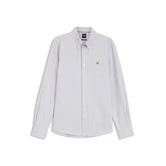 BOSS Regular-fit button-down shirt in striped Oxford cotton