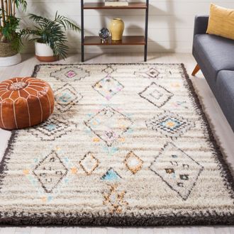 Safavieh Kenya Hand Made Area Rug, Natural / Multi Bohemian Style Non-Shedding