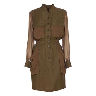 Pinko Pinko, Kleedjes, Dames, Groen, L, Polyester, Benvenuto Dress