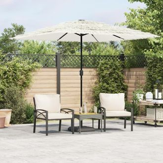 Berkfield Home Garden Parasol with Steel Pole White 248x248x248 cm | Size: 248 x 248 x 248 cm