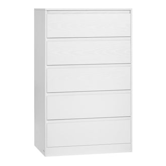 Vasagle C&oacute;moda de 5 cajones para dormitorio de color blanco