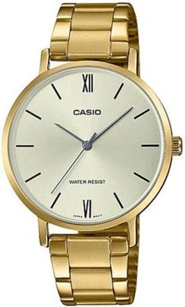 Casio Womens Gold Stainless Steel Analog Watch with Champagne Dial - LTP-VT01G-9BUDF