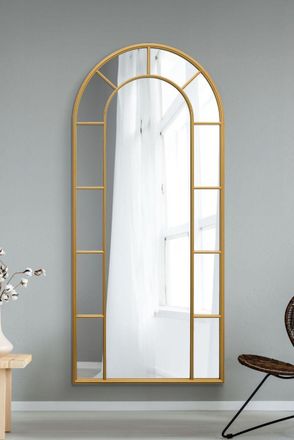 MirrorOutlet Gold Framed Arched Leaner/Wall Mirror 75 X 33 (190CM X 85CM) | Size: 1 Pack
