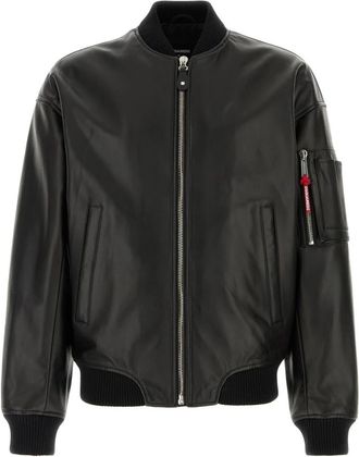 Dsquared2 Leren Bomberjacks - Heren - Bomber jackets - Zwart - M - Jassen