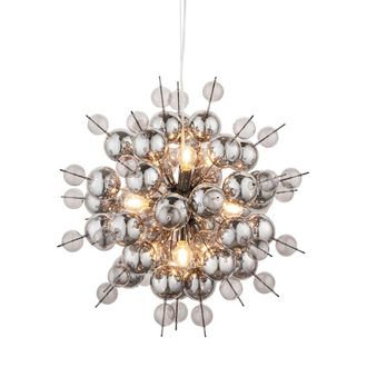Loops Black Chrome Ceiling Pendant with Tinted Glass Spheres Decorative Light Fitting