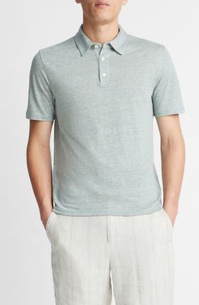 Vince Slub Linen Polo in Ceramic Blue at Nordstrom Rack, Size Xx-Large