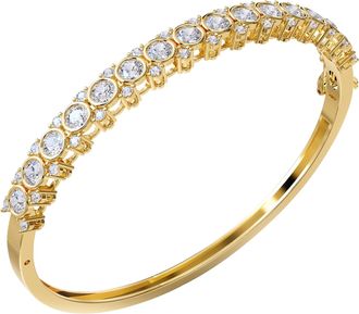 Diamond2Deal 14k Yellow Gold 3.5 Carat Round Lab Grown Diamond Bangle Bracelet 7
