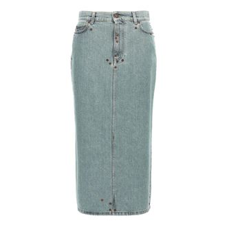Moschino Denim Skirts, female, Blue, M, Cotton Denim Skirt