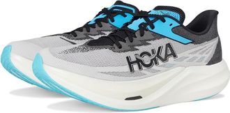 Hoka One One Rocket X 3 Running Shoes White/Black : Mens 10.5 - Womens 11.5 Medium, Textile