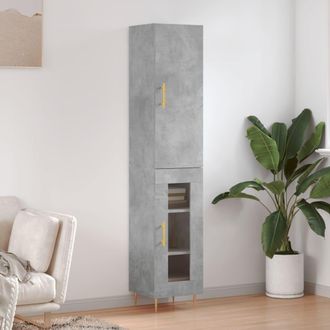 vidaXL Vidaxl - Aparador De Madera Contrachapada Gris Hormig&oacute;n 34,5x34x180 Cm