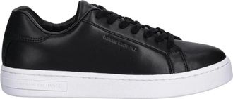 A|X Armani Exchange Lage sneakers van glad leer - Dames - Sneakers - Zwart - 40 EU - Leer - Schoenen