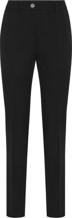 Philipp Plein skull-detail slim-fit trousers - women - Elastane/Polyester/Polyester - S - Black