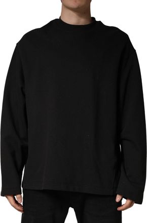 Dolce & Gabbana Black Cotton Crew Neck Sweatshirt Mens Sweater (Pre-Owned)