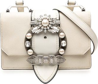 Miu Miu Pre-owned Miu Miu Goatskin Madras Soft Calf Crystal Embellished Crossbody Ladies 0FQ2FTVTL4H7684V