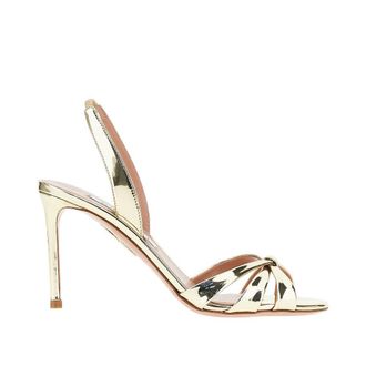 Aquazzura Tati metallized leather sandals Woman 36