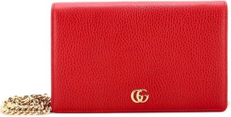Gucci Petite GG Marmont Chain Wallet Leather Mini crossbody bag - Rosso