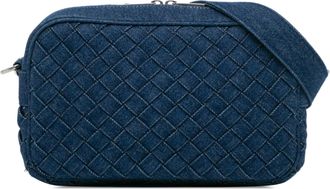 Bottega Veneta Pre-owned Womens Quilted Denim Crossbody Bag - Purple Textile - One Size