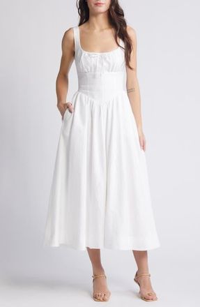 Reformation Balia Linen Sundress in White at Nordstrom, Size 10