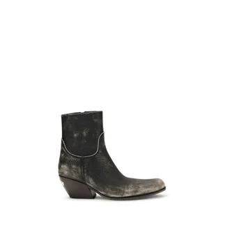 Balenciaga Black Calf Leather Bos Taurus Ankle Womens Boots