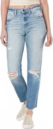 Hidden Jeans Tracey Straight Leg Jeans In Lt Distress Wash