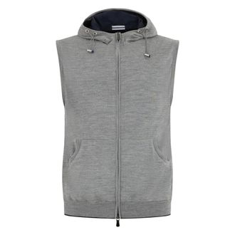 Fedeli Vests, male, Gray, Size: L Modern Vest with Hood