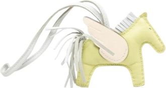 Herm&egrave;s Pre-owned Rodeo Pegase Bag Charm - Dames - Vintage Accessoires - Geel - ONE Size - Leer - Vintage