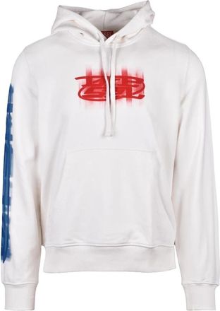 Diesel Hooded Sweatshirt - Heren - Hoodies - Wit - S - Katoen - Hoodies & sweatvesten