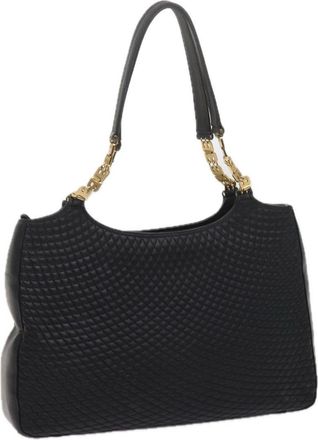 Bally Vintage Chain Shoulder Bag Quilted Leather Leather Tote Bag Bag (Pre-Owned)