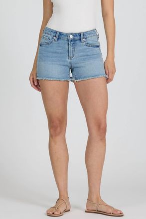 Dear John Denim Gigi Mid-Rise Raw Cut Hem Denim Shorts In Springview