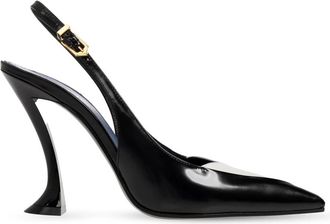 Lanvin Escarpin Schoenen met Hak - Dames - Pumps - Zwart - 38 EU - Leer - Schoenen