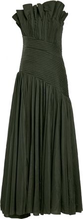 Aje Aje Aquiline Pleated Woven Gown - Dark Green - 10 (UK10 / S)
