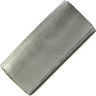 Loewe Metallic Green Leather Long Wallet (Bi-Fold) (Pre-Owned)