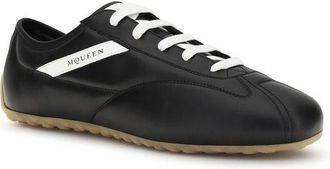 Alexander McQueen Mens Black Calf Leather Bos Taurus Low Top Sneakers